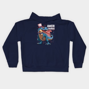 T Rex Dinosaur Uncle Sam 4th Of July Gift For Kids Boys Kids Hoodie